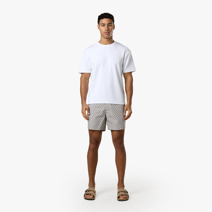 Printed Smart Buckle Swimshort | Stone
