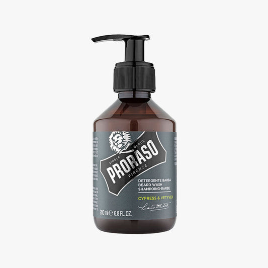 PRORASO BEARD WASH CYPRESS & VETYVER 200ML (6.8floz)