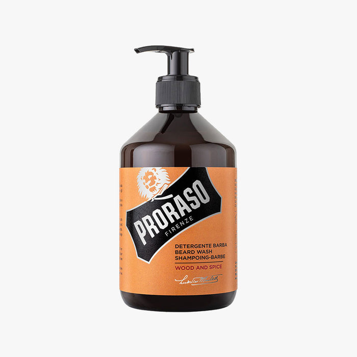PRORASO BEARD WASH WOOD & SPICE 500ML (16.9floz)