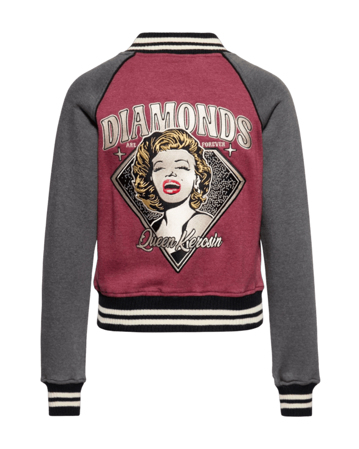 QUEEN KEROSIN Raglan Sweet Jacket Diamonds Bordeaux