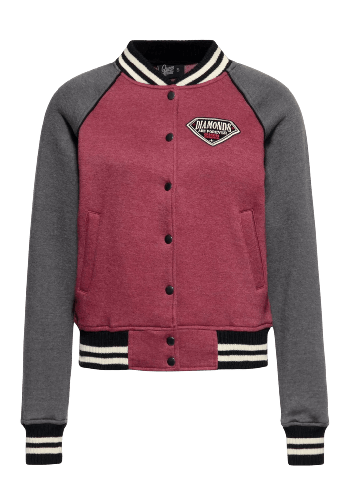 QUEEN KEROSIN Raglan Sweet Jacket Diamonds Bordeaux