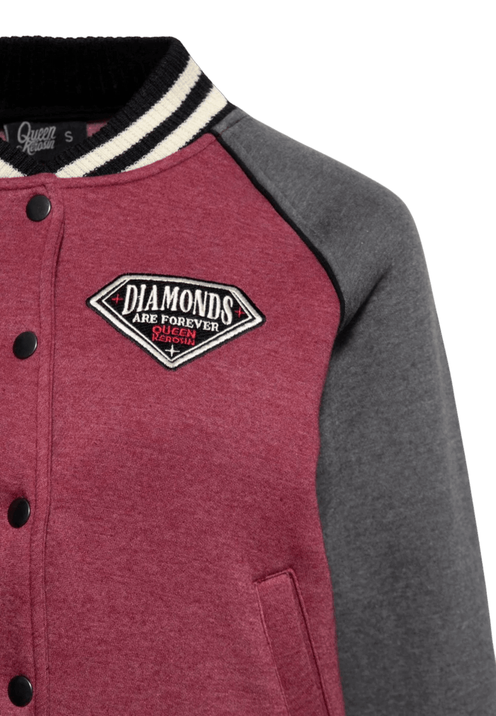 QUEEN KEROSIN Raglan Sweet Jacket Diamonds Bordeaux