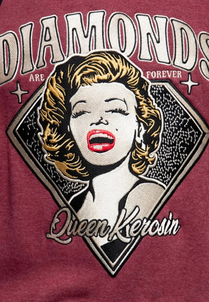 QUEEN KEROSIN Raglan Sweet Jacket Diamonds Bordeaux