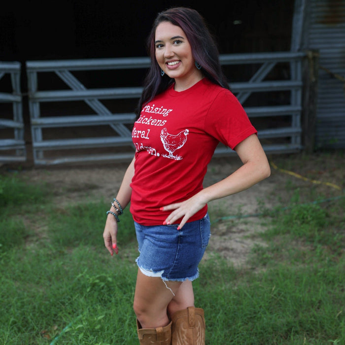 FestiviTees Women - Apparel - Shirts - T-Shirts Raising Chickens & Feral Children Soft Graphic Tee