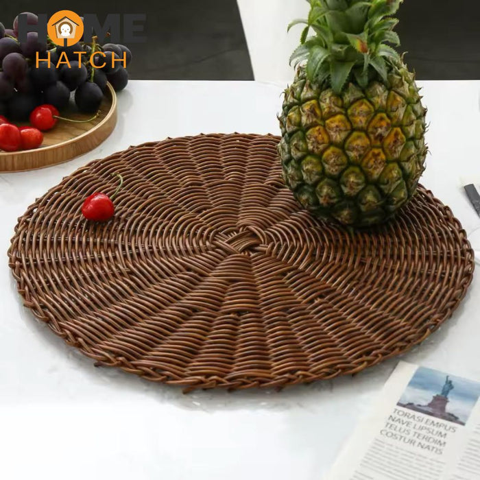 Handwoven Rattan Wicker Charger Plate – Rustic Table Mat & Placemat for Weddings and Dining in Pakistan