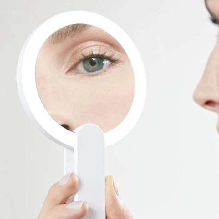 Rechargeable LED Makeup & Travel Mirror with 360° Rotation