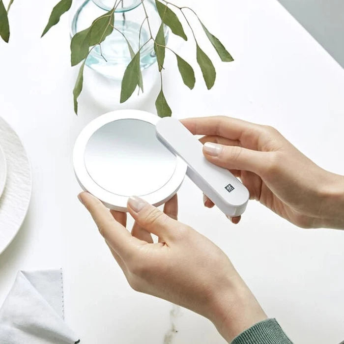 Rechargeable LED Makeup & Travel Mirror with 360° Rotation