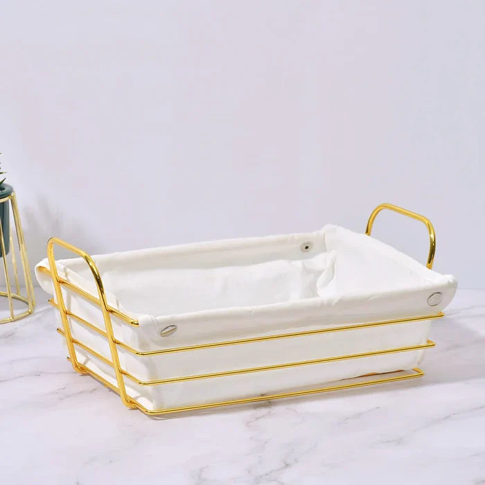Rectangular Bread Basket With Fabric Lining