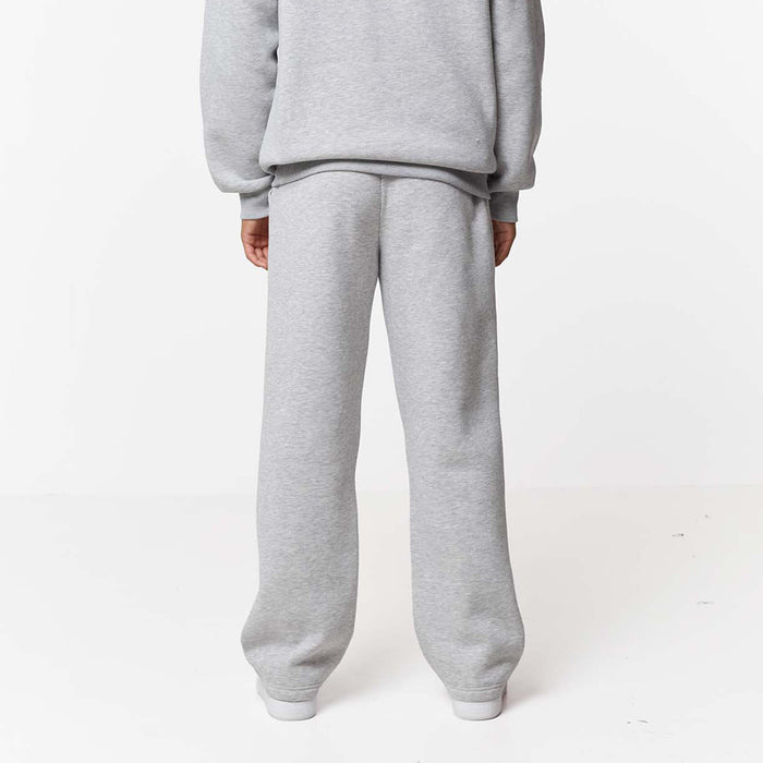 Rear view of loose joggers in grey marl