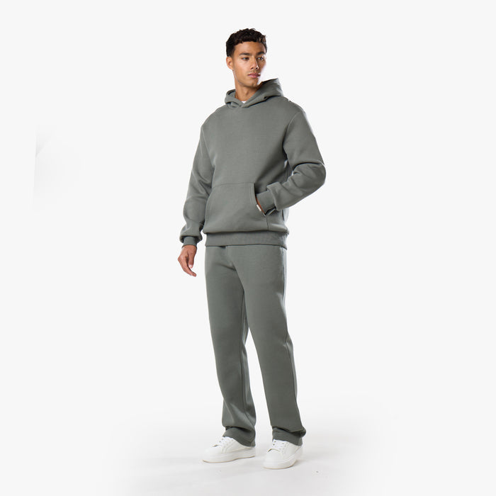 Mens Khaki relaxed fit tracksuit - full front view