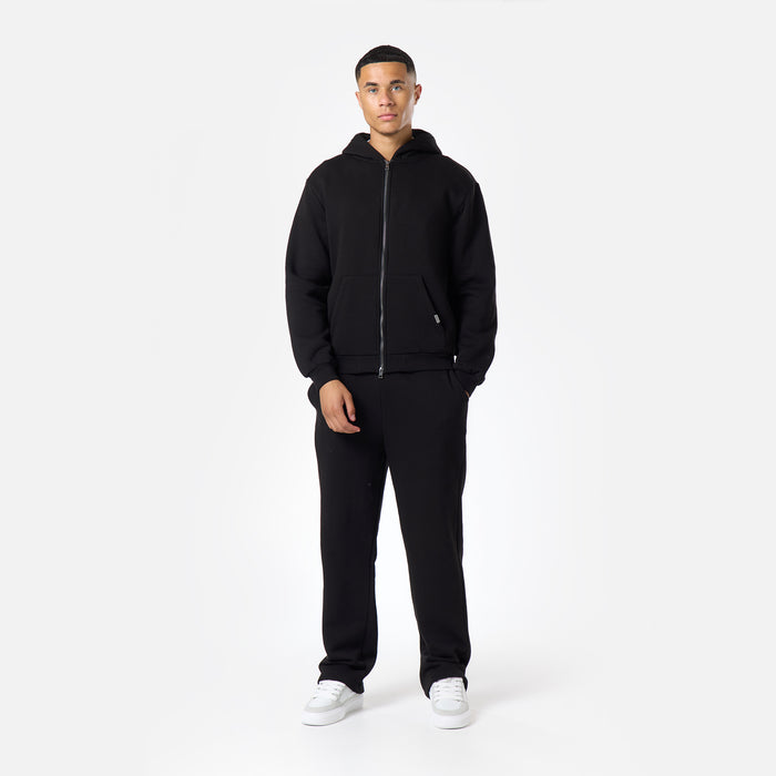 Relaxed Full Zip Hoodie |  Black