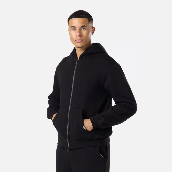 Relaxed Full Zip Hoodie |  Black