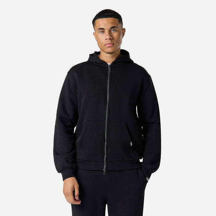 Relaxed Full Zip Hoodie |  Black