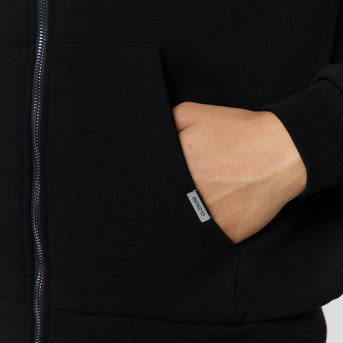 Relaxed Full Zip Hoodie |  Black