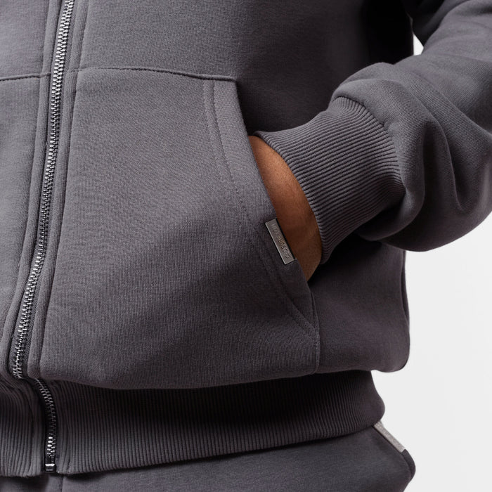 Relaxed Full Zip Hoodie | Dark Grey