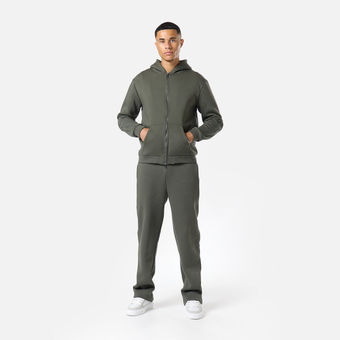 Relaxed Full Zip Hoodie |  Dark Khaki