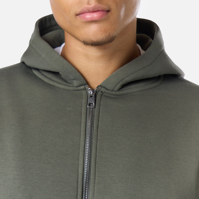 Relaxed Full Zip Hoodie |  Dark Khaki