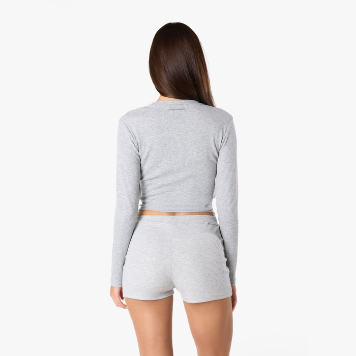 Ribbed Short | Grey Marl