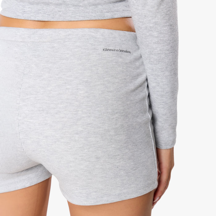 Ribbed Short | Grey Marl