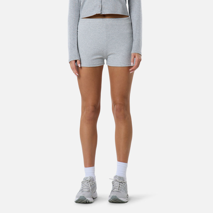 Ribbed Short | Grey Marl