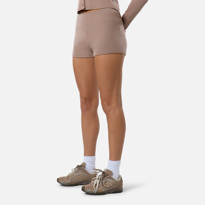 Ribbed Short Twinset | Mocha