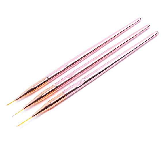 Rose Gold striping brush set | 3pc