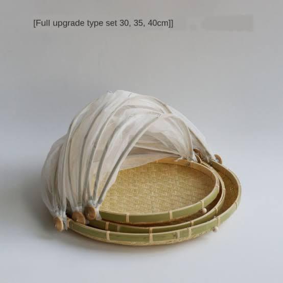 Round Handmade Bamboo Tent Basket - HomeHatchpk
