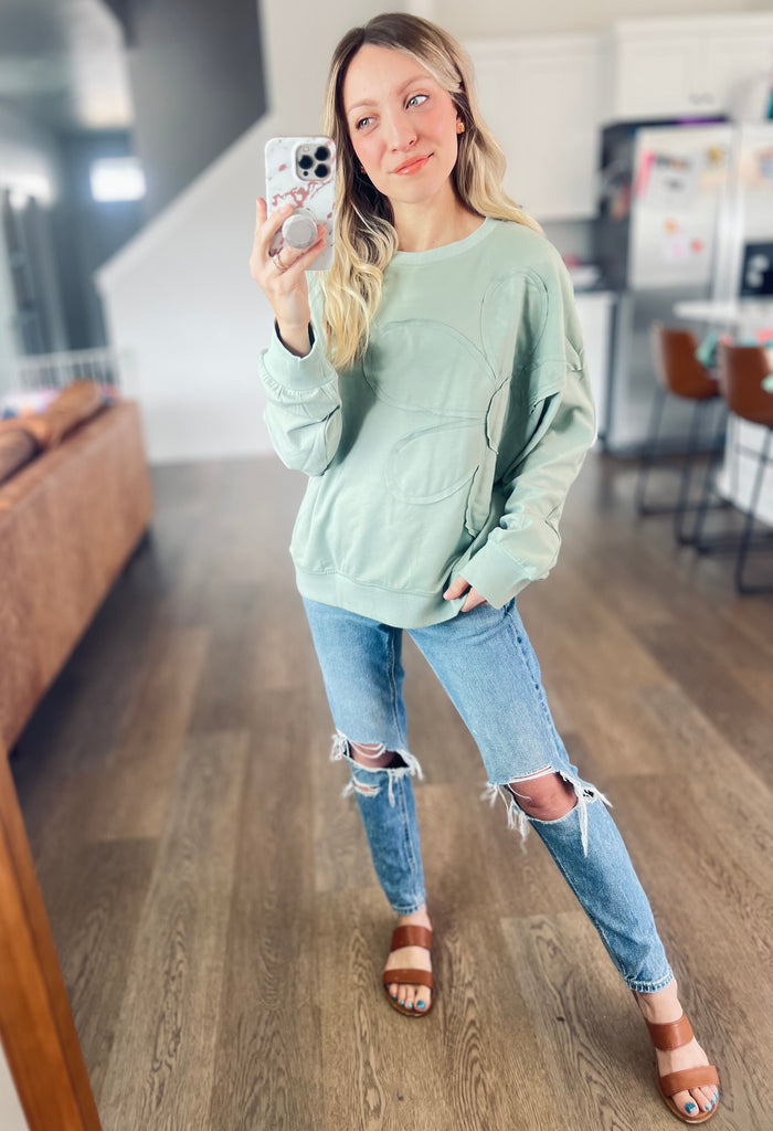 Sage Flower Pullover