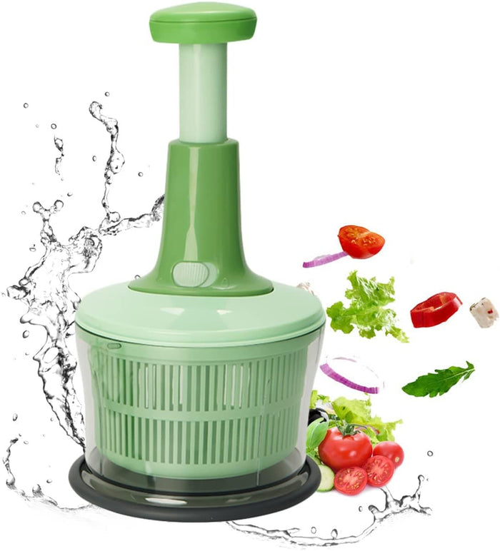 Salad Spinner & Chopper – Manual Vegetable Dryer, Fruit Basket & Salad Drainer with Bowl Strainer for Kitchen