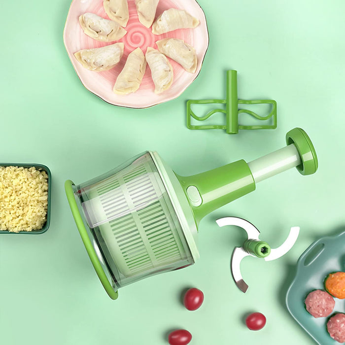 Salad Spinner & Chopper – Manual Vegetable Dryer, Fruit Basket & Salad Drainer with Bowl Strainer for Kitchen