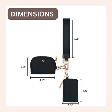 !SALE! Black/Gold NGIL Dual Pouch Wallet Wristlets