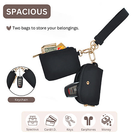 !SALE! Black/Gold NGIL Dual Pouch Wallet Wristlets