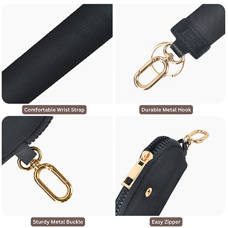 !SALE! Black/Gold NGIL Dual Pouch Wallet Wristlets