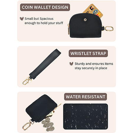 !SALE! Black/Gold NGIL Dual Pouch Wallet Wristlets