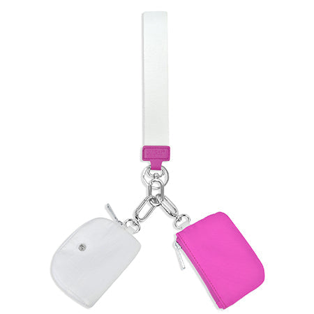 !SALE! Hot Pink/White NGIL Dual Pouch Wallet Wristlets