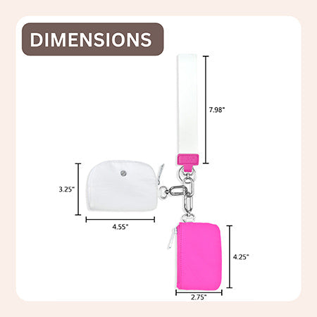 !SALE! Hot Pink/White NGIL Dual Pouch Wallet Wristlets