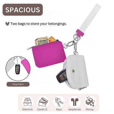!SALE! Hot Pink/White NGIL Dual Pouch Wallet Wristlets