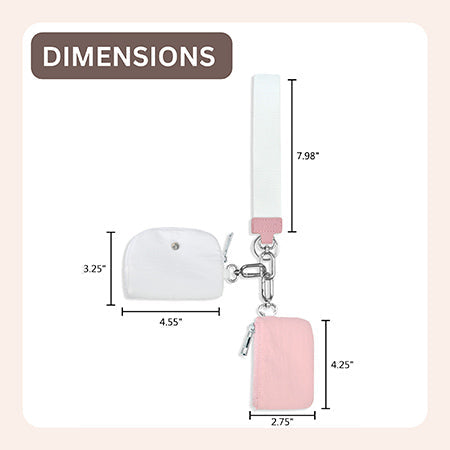 !SALE! Pink/White NGIL Dual Pouch Wallet Wristlets