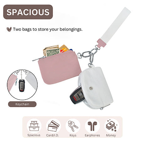 !SALE! Pink/White NGIL Dual Pouch Wallet Wristlets