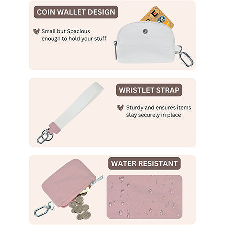 !SALE! Pink/White NGIL Dual Pouch Wallet Wristlets