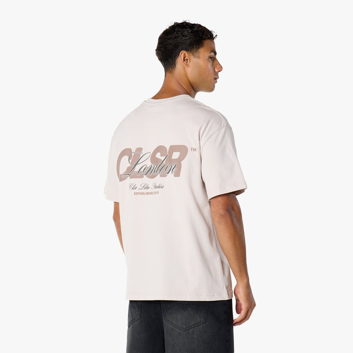 Script Overlay T-Shirt |  Stone
