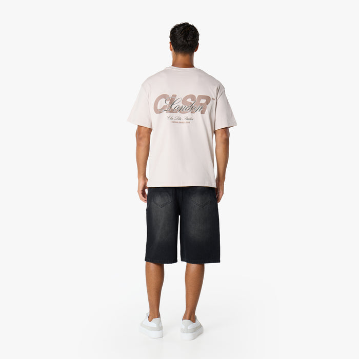 Script Overlay T-Shirt |  Stone