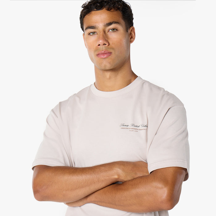 Script Overlay T-Shirt |  Stone