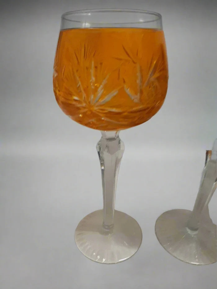 Set of 4 Nachtmann Traube Wine Hock Goblets - Approx 8" tall