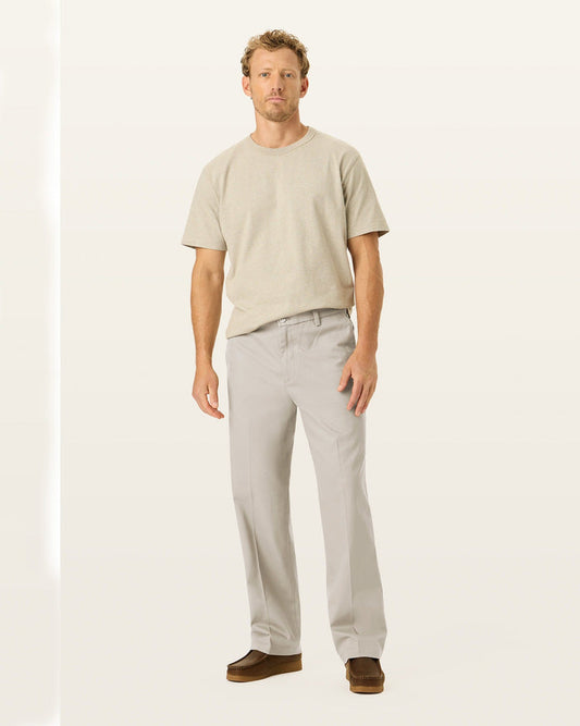 Front view of model wearing Cloud Signature Iron Free Khakis, Relaxed Fit with Stain Defender®.
