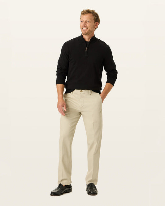 Front view of model wearing Cloud Signature Iron Free Khakis, Straight Fit with Stain Defender®.