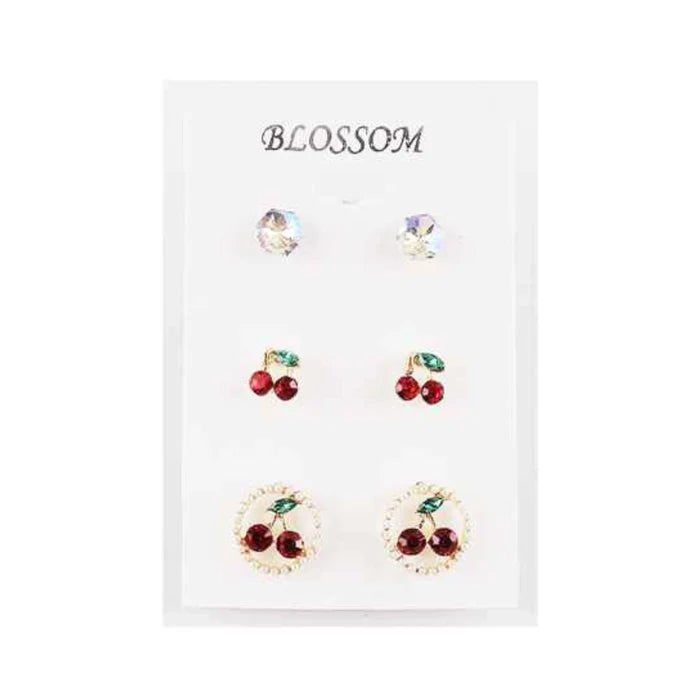 Simply Sweet & Sparkling! The 12-Piece Cherry Stud Collection