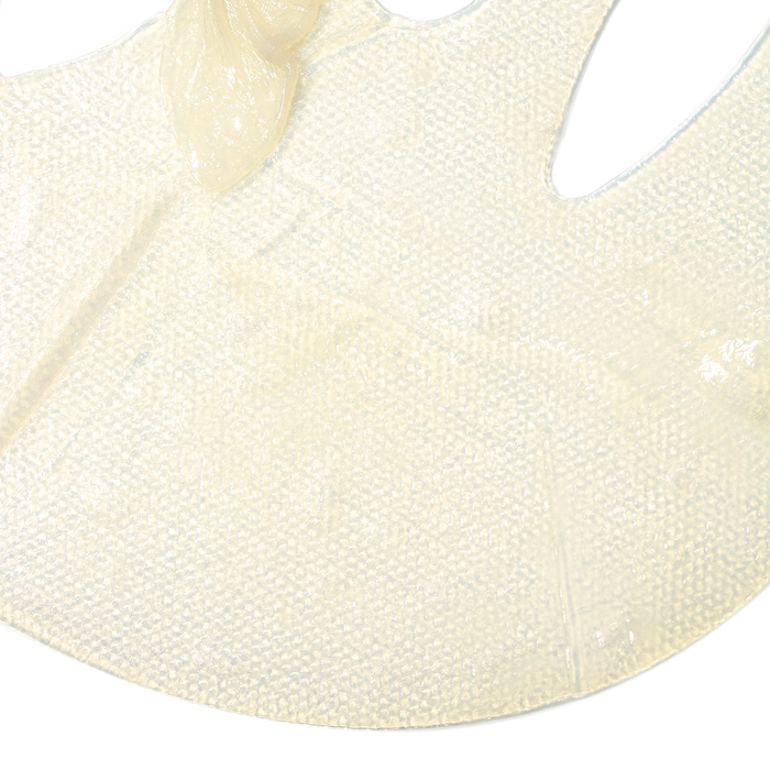 Clear textured bio-cellular sheet masque with gel-like essence designed for hydration and skin health in the SkinTensity Advanced BioCellular Sheet Masque | Skin Fitness Therapy product.