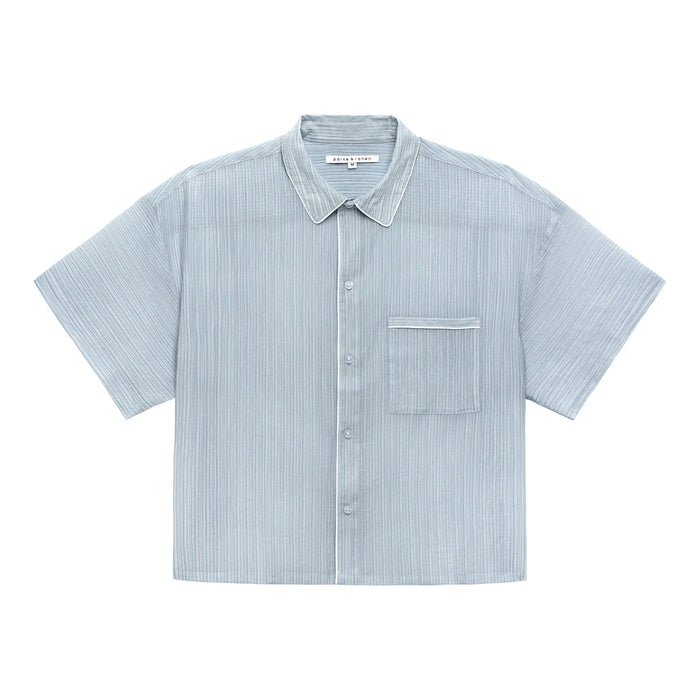 NEW- Sky Pebble Stripe PJ Shirt - Parke & Ronen