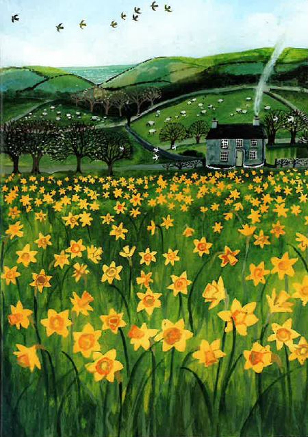 Small 'Daffodil Field' Notebook by Lizzie Spikes